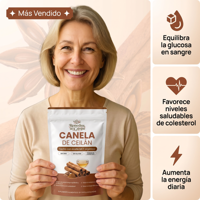 Canela de Ceilán equivalente a 7200 mg con aceite MCT