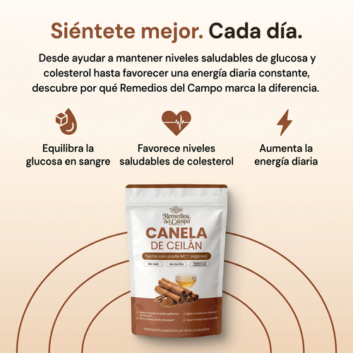 Canela de Ceilán equivalente a 7200 mg con aceite MCT